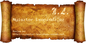 Nyisztor Leonidász névjegykártya